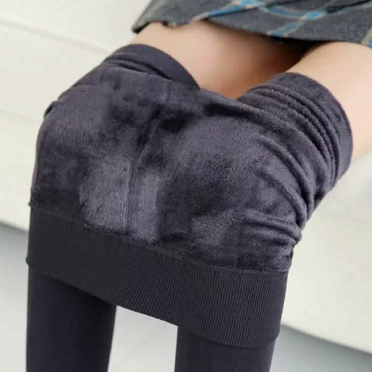 Damen Extra 220g Fleece Leggings Hoher Bund Elastisch Warm Leggings (Einheitsgröße)