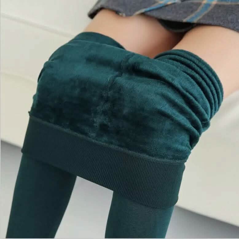 Damen Extra 220g Fleece Leggings Hoher Bund Elastisch Warm Leggings (Einheitsgröße)