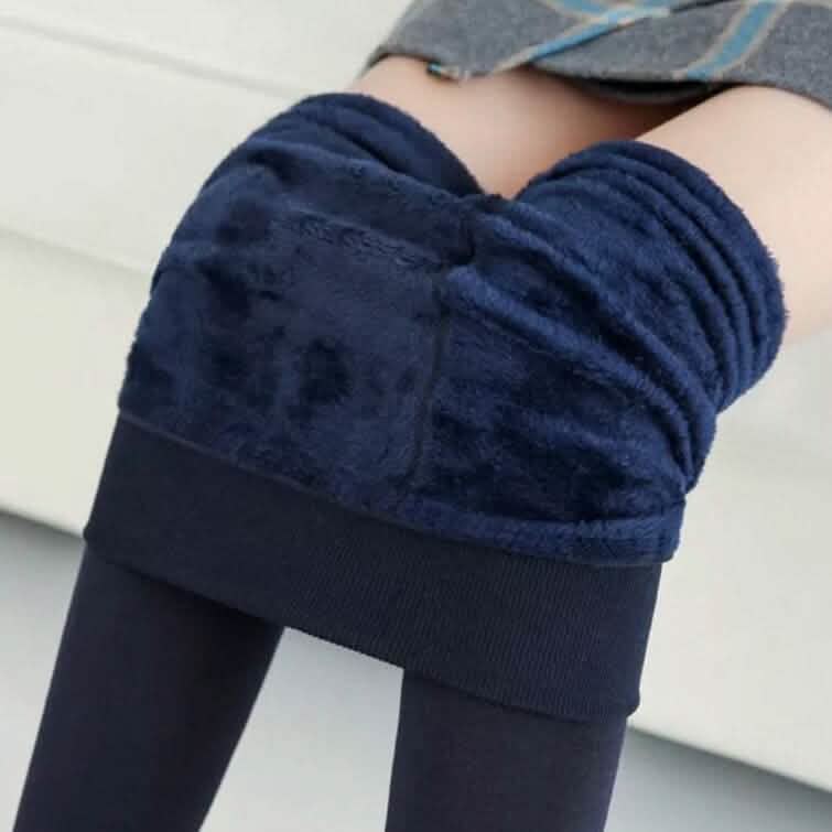 Damen Extra 220g Fleece Leggings Hoher Bund Elastisch Warm Leggings (Einheitsgröße)