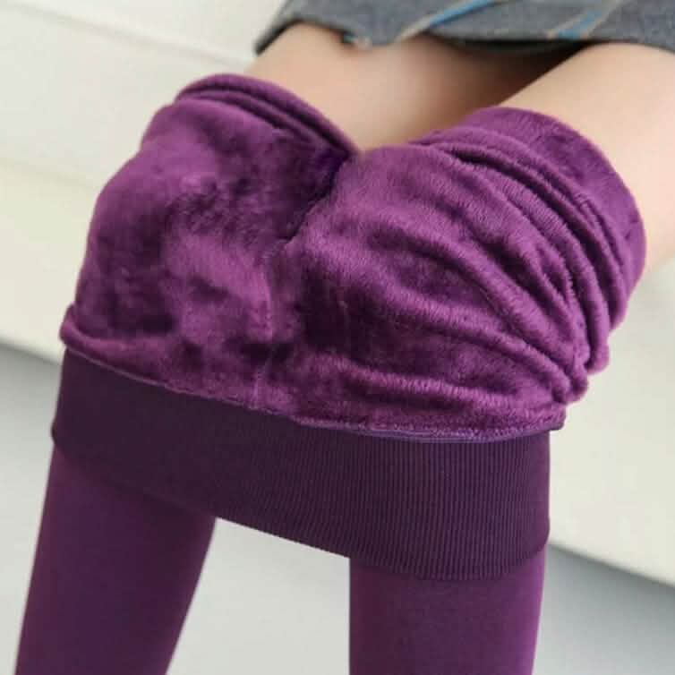 Damen Extra 220g Fleece Leggings Hoher Bund Elastisch Warm Leggings (Einheitsgröße)