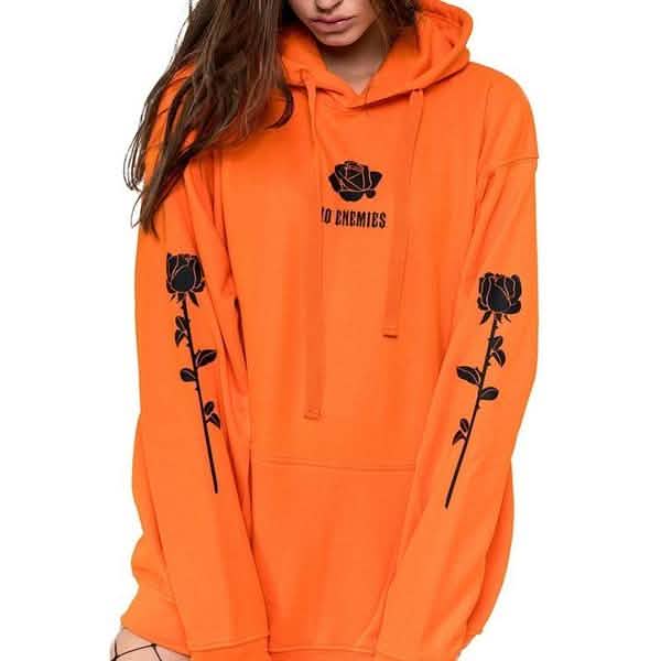 Damenmode Freizeit-Oberteile mit Rosenprint, warme Hoodies