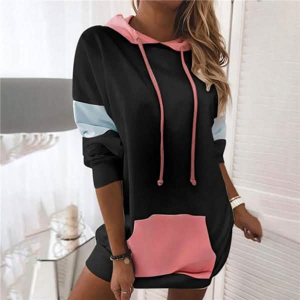 Damen Mode Warme Loose Pulloverkleid