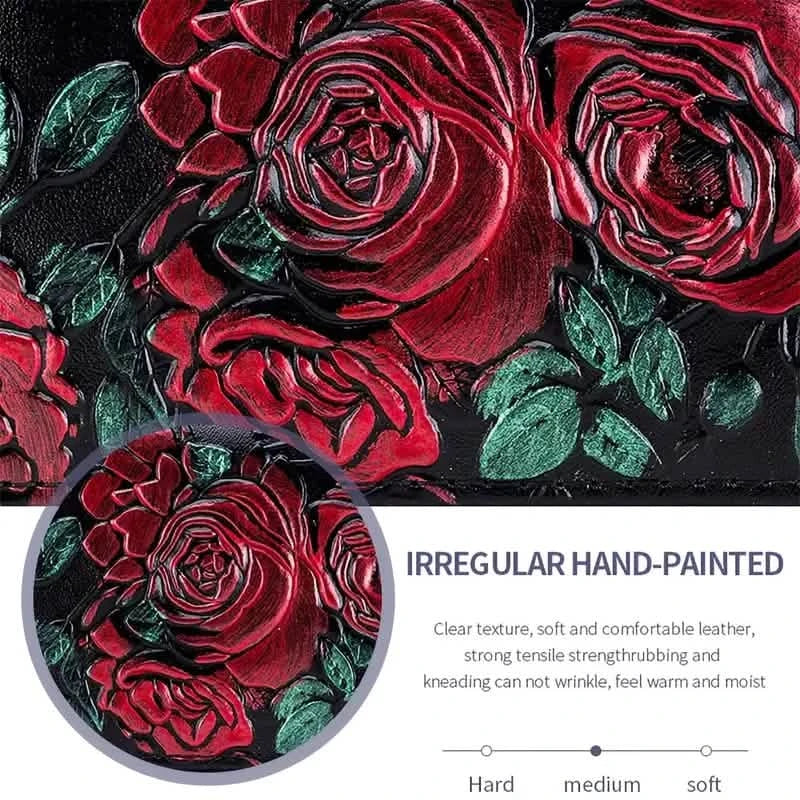 Börse mit Blumenmuster aus Kunstleder und zwei Reißverschlussfächern
