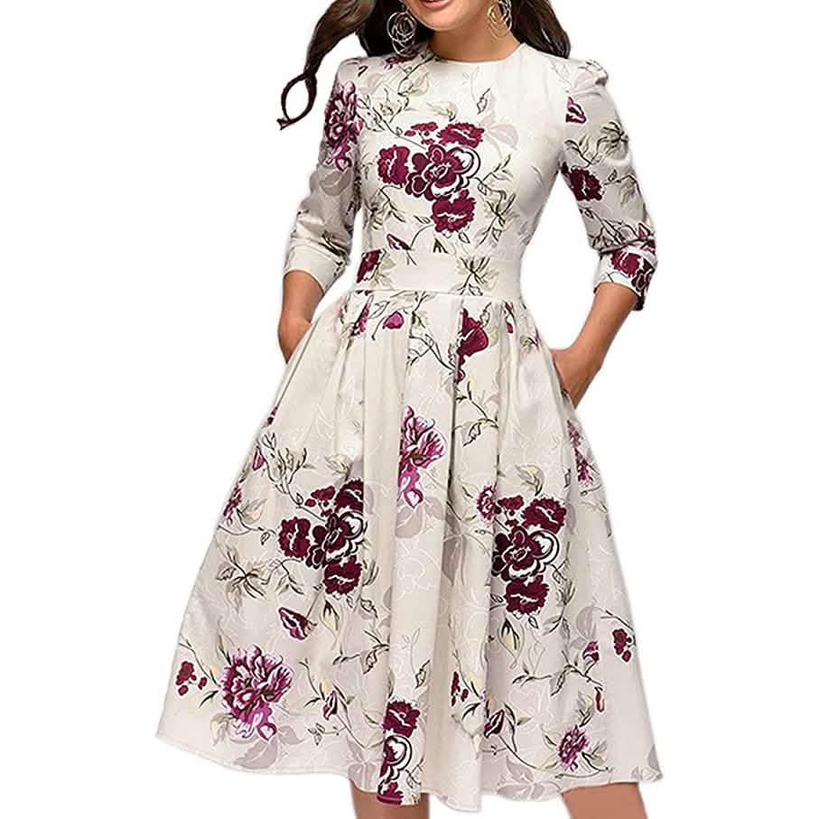 Damen-Blumenkleid im Vintage-Stil