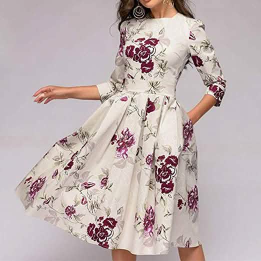 Damen-Blumenkleid im Vintage-Stil