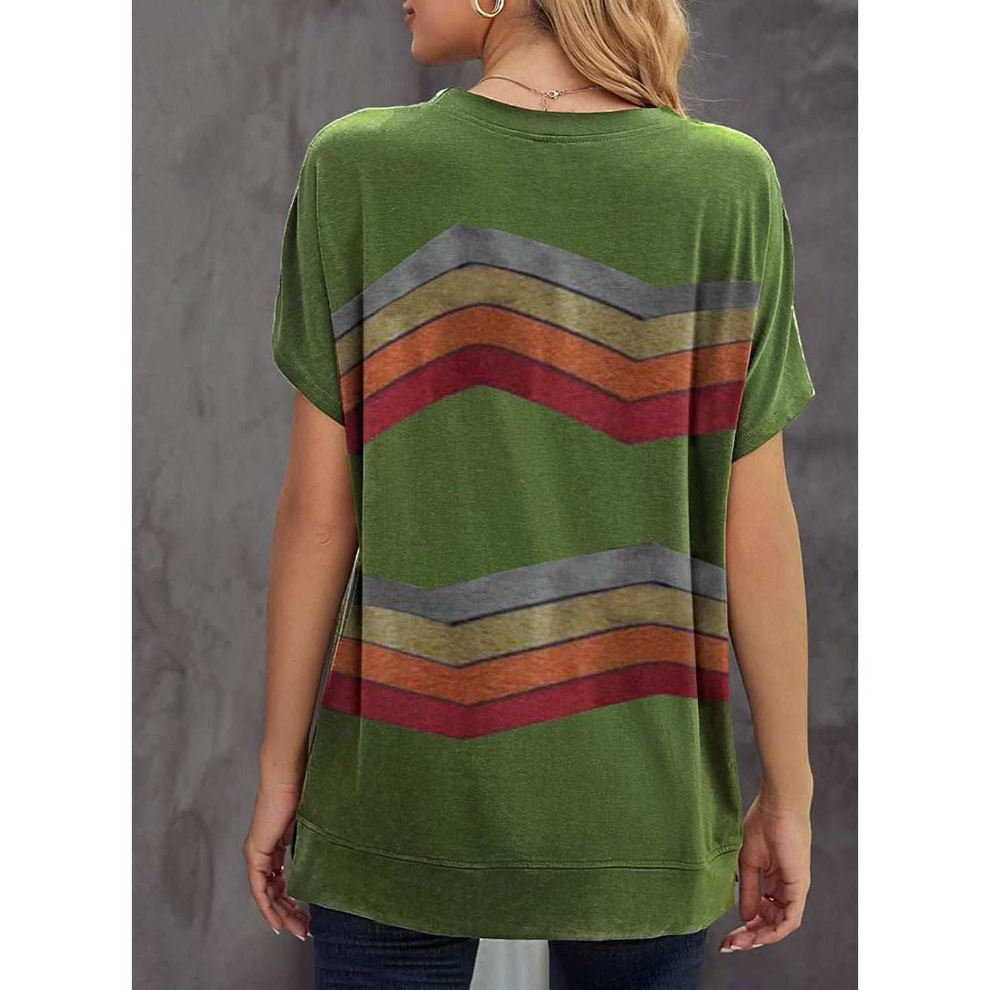 Damen Grafik Rundhals-T-Shirt Locker Lässig