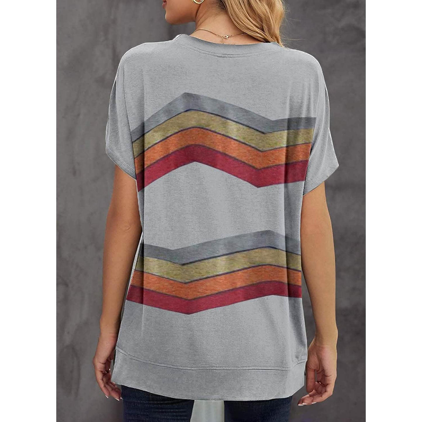 Damen Grafik Rundhals-T-Shirt Locker Lässig