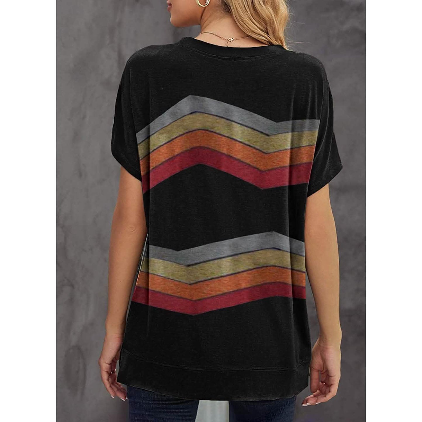 Damen Grafik Rundhals-T-Shirt Locker Lässig