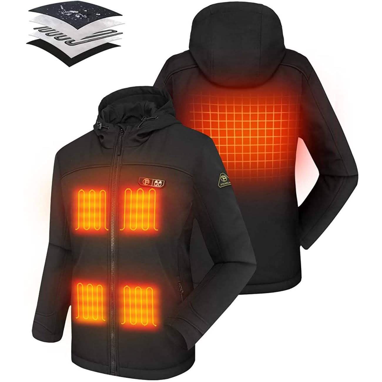 Damen Softshell-Heizjacke mit Handwärmer