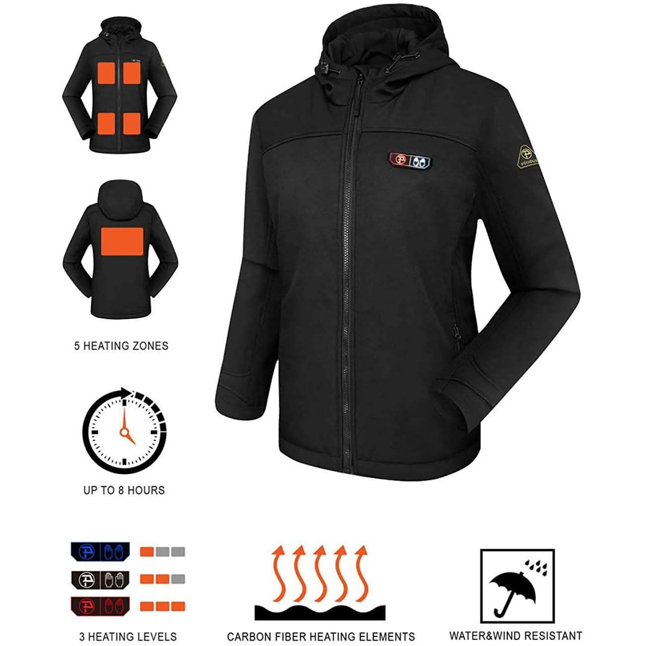 Damen Softshell-Heizjacke mit Handwärmer