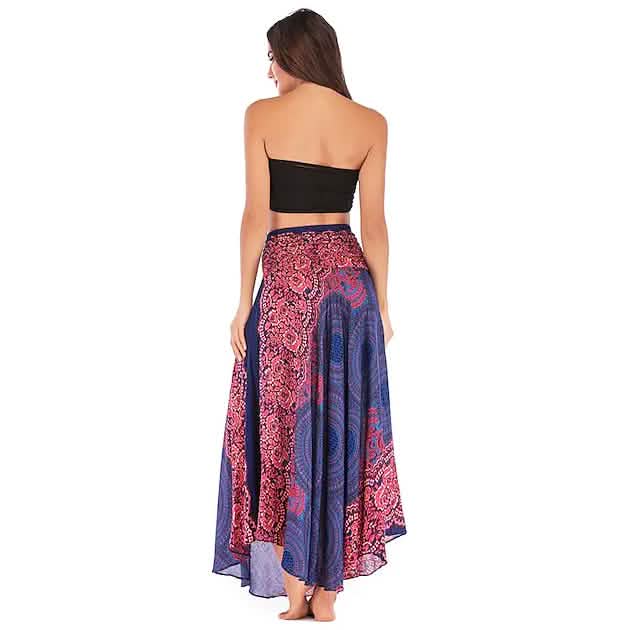Damen High-Waist Yoga Rock Zigeunerkleid