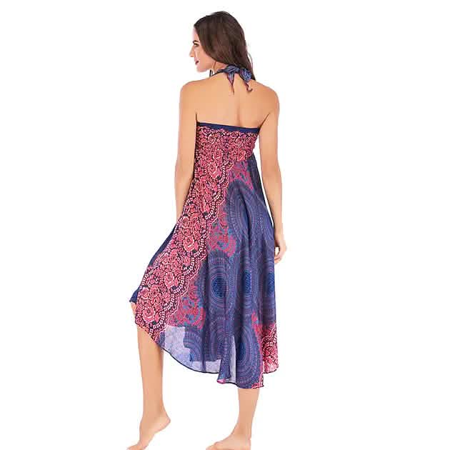 Damen High-Waist Yoga Rock Zigeunerkleid