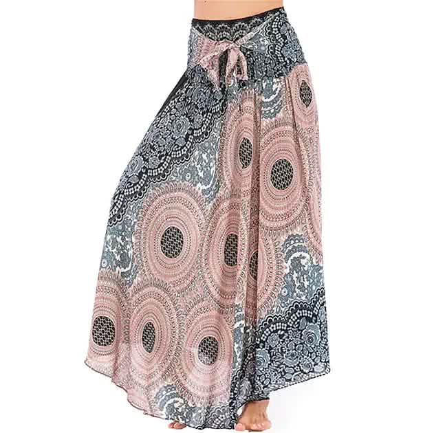 Damen High-Waist Yoga Rock Zigeunerkleid