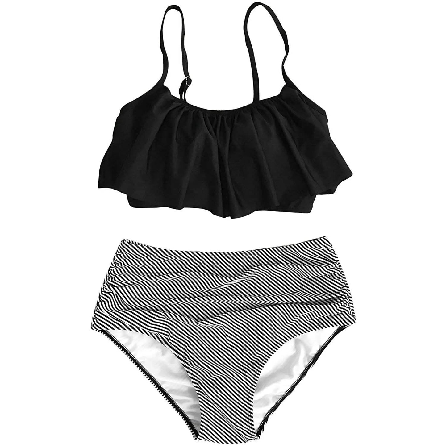 Damen High Waist Falbala Bikini-Set