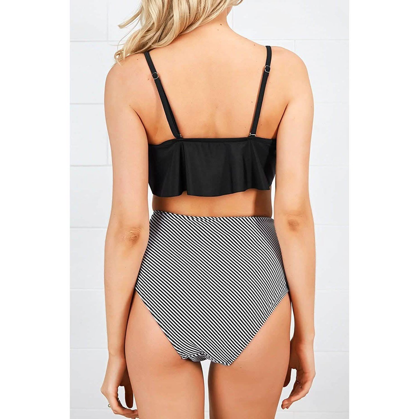 Damen High Waist Falbala Bikini-Set