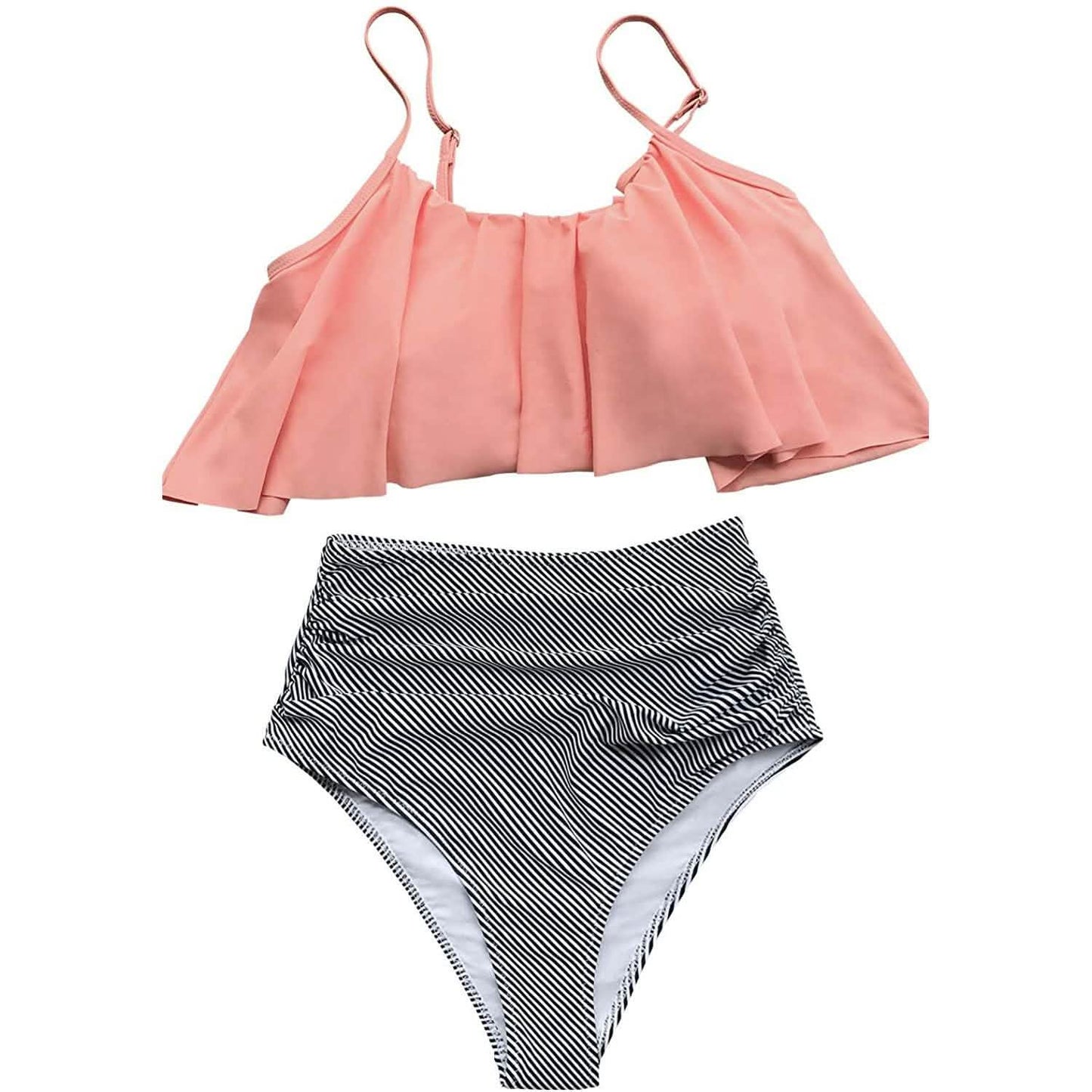 Damen High Waist Falbala Bikini-Set