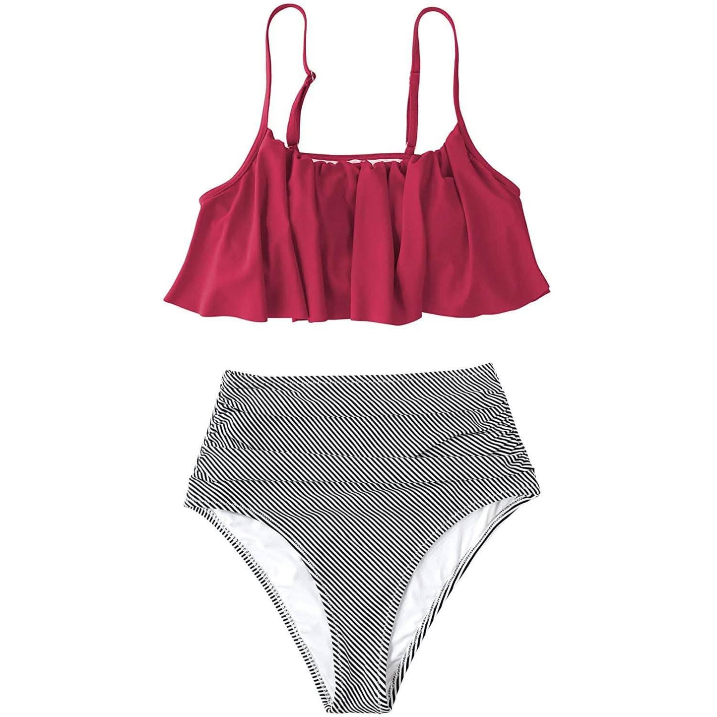 Damen High Waist Falbala Bikini-Set