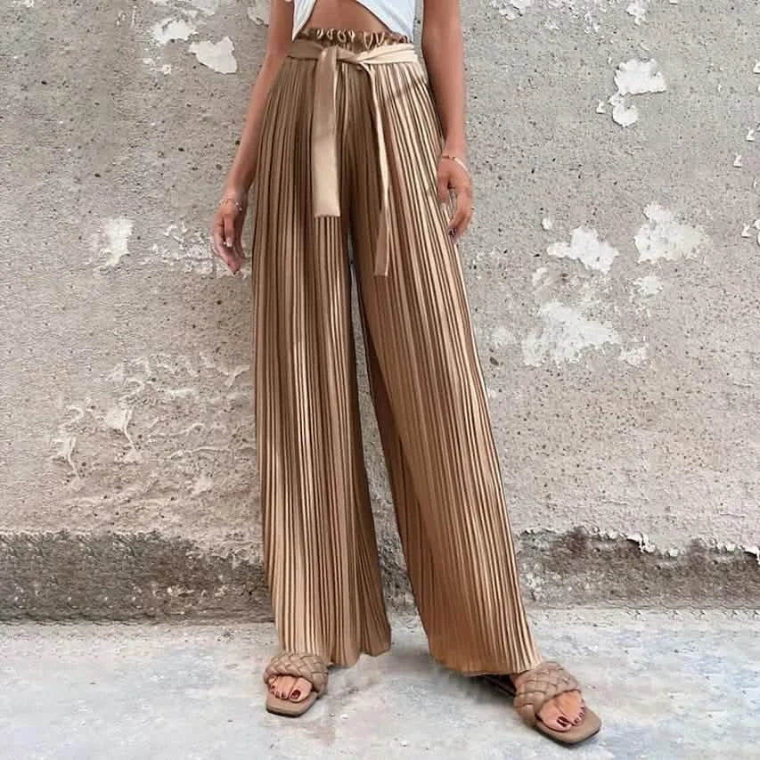 Damen-High-Waist-Hose mit geradem Bein und Trägern