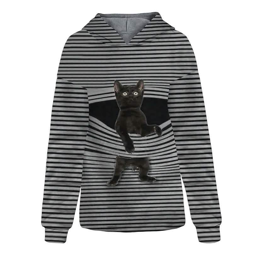 Damen Hoodie Pullover Katze Grafik Casual Täglich Basic Hoodies Sweatshirts