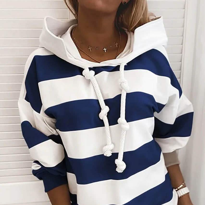 Damen Hoodie Pullover Gestreift Täglich Basic Lässige Hoodies