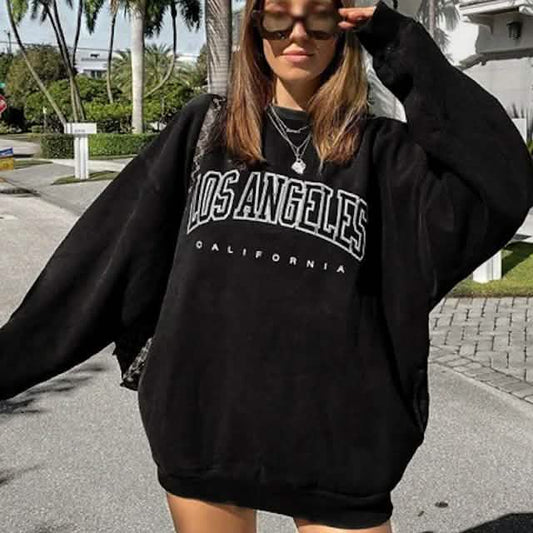 Damen-Sweatshirt mit Grafiktext Los Angeles