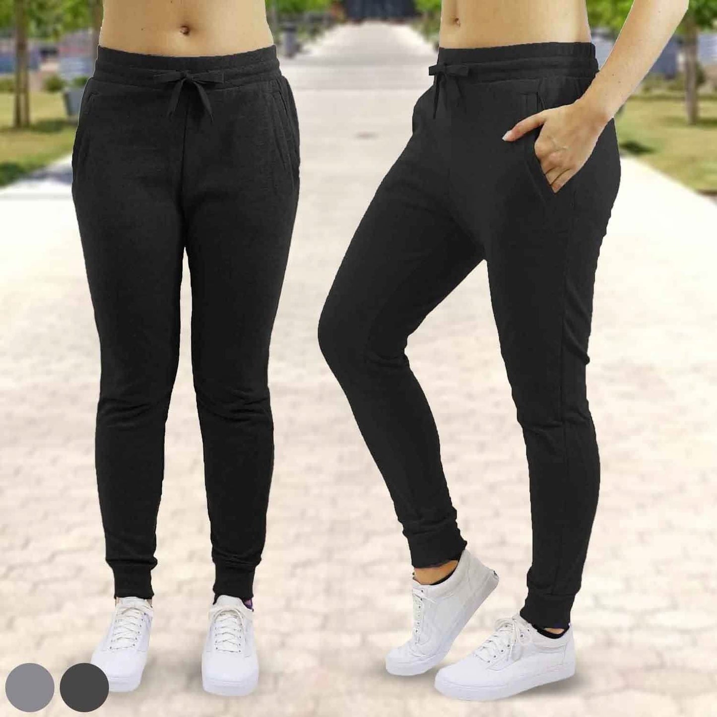Damen Jogger Sweatpants French Terry Skinny-Fit – verschiedene Packungsgrößen