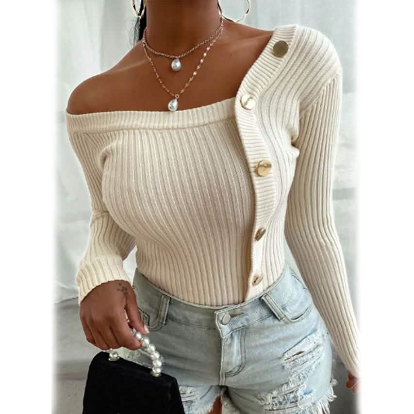 Damen-Strickpullover einfarbig