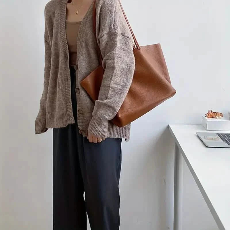 Damen große Tragetaschen PU-Leder-Schultertasche Weiche Geldbörse Hobo Handtasche Lässige Umhängetasche für Reise und Arbeit