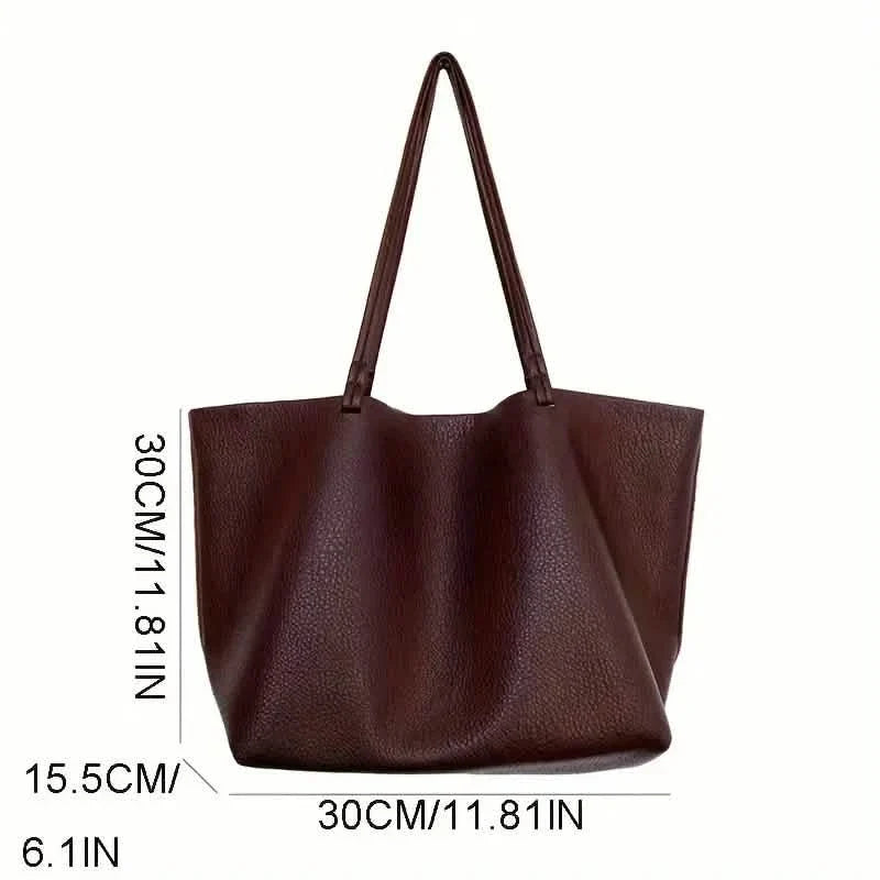 Damen große Tragetaschen PU-Leder-Schultertasche Weiche Geldbörse Hobo Handtasche Lässige Umhängetasche für Reise und Arbeit