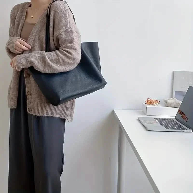 Damen große Tragetaschen PU-Leder-Schultertasche Weiche Geldbörse Hobo Handtasche Lässige Umhängetasche für Reise und Arbeit