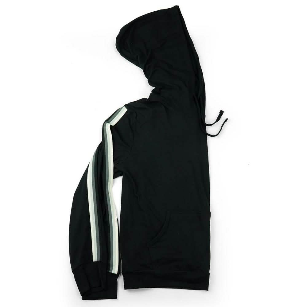 Leichter Kapuzenpullover für Damen mit Akzentstreifen im College-Stil