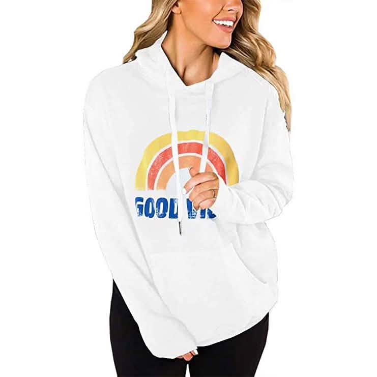 Damen Langarm Lässige Grafik-Tee Hoodies