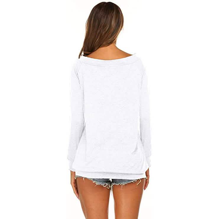 Damen Langarm Off-Shoulder Oberteil