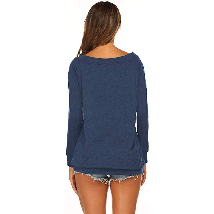 Damen Langarm Off-Shoulder Oberteil