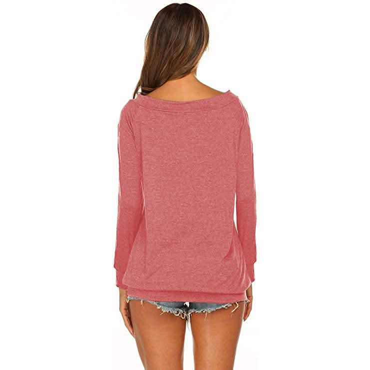 Damen Langarm Off-Shoulder Oberteil