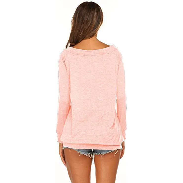 Damen Langarm Off-Shoulder Oberteil