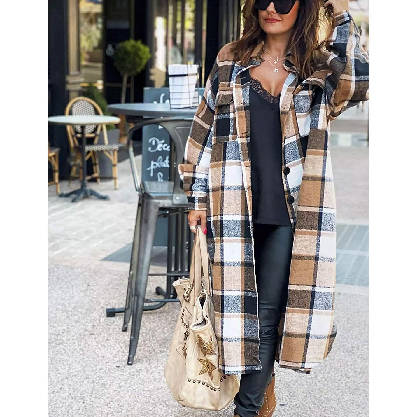 Damen-Loungewear mit Revers, Knopfleiste und langen Ärmeln