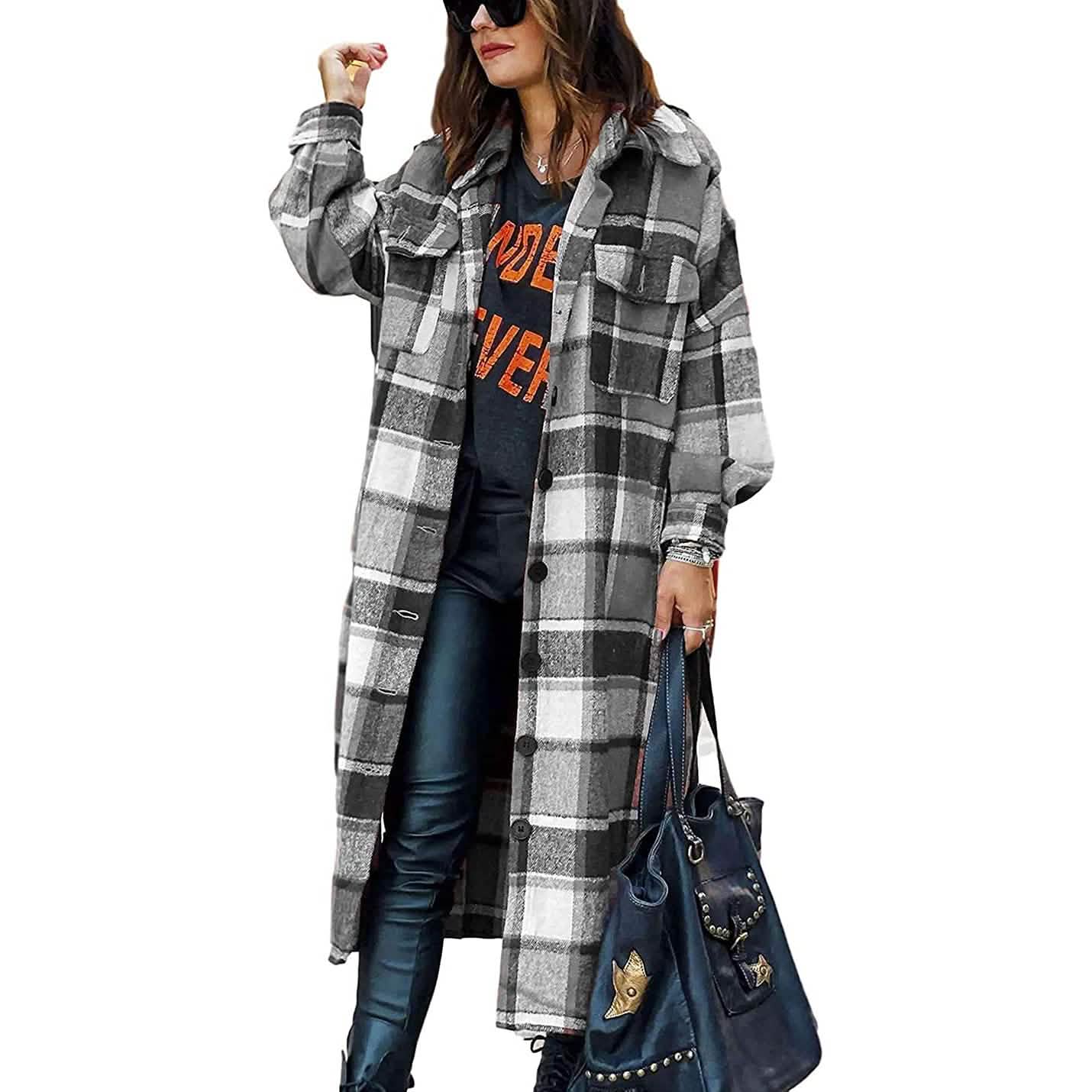 Damen-Loungewear mit Revers, Knopfleiste und langen Ärmeln