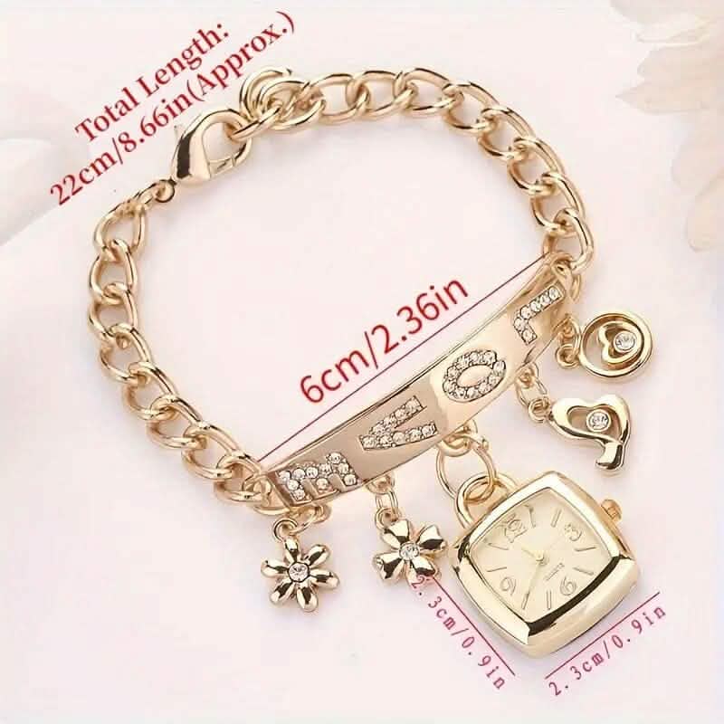 Damen-Liebes-Alphabet-Armband Legierung Quarz-Uhr
