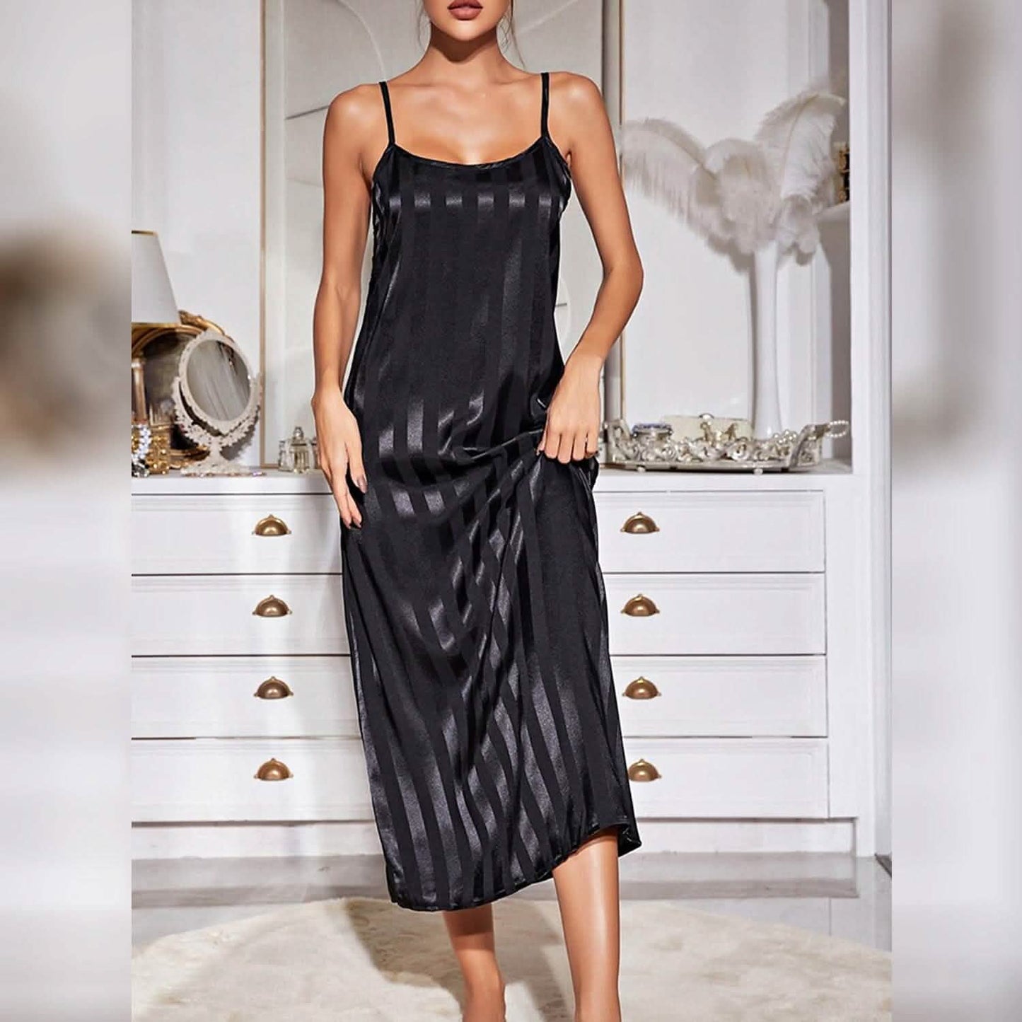 Damen Pyjama Bademantel Nachthemd