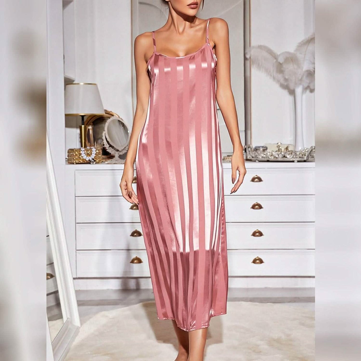 Damen Pyjama Bademantel Nachthemd