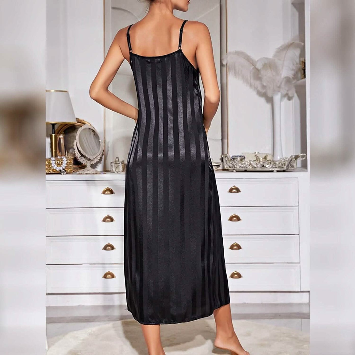 Damen Pyjama Bademantel Nachthemd