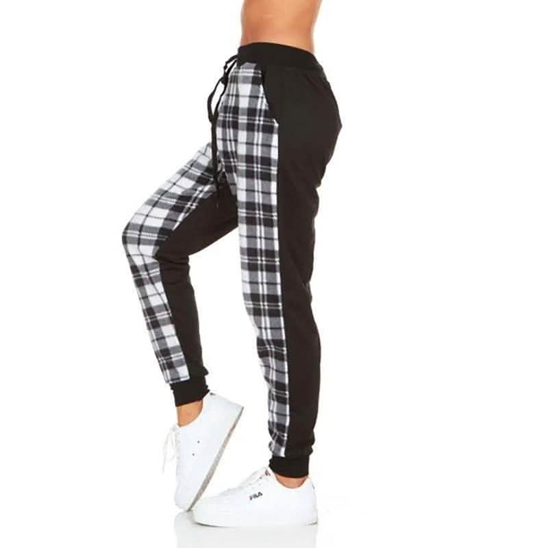 Karierte Jogginghose für Damen mit Taschen