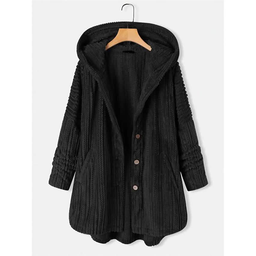 Damen Plus Size Mantel mit Knopfleistentaschen