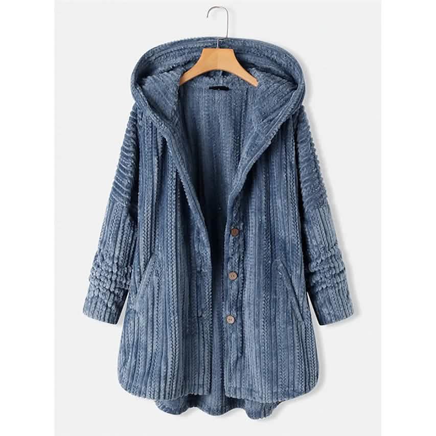 Damen Plus Size Mantel mit Knopfleistentaschen