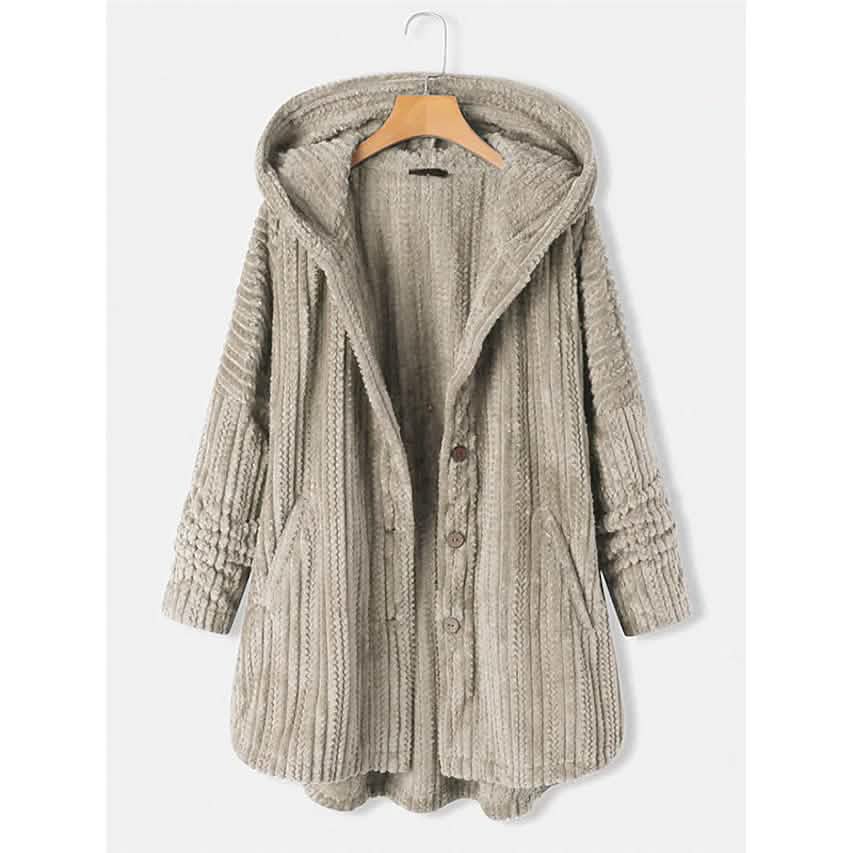 Damen Plus Size Mantel mit Knopfleistentaschen