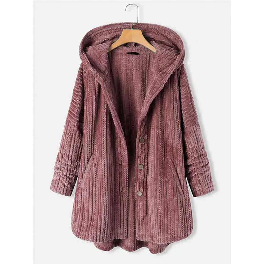 Damen Plus Size Mantel mit Knopfleistentaschen