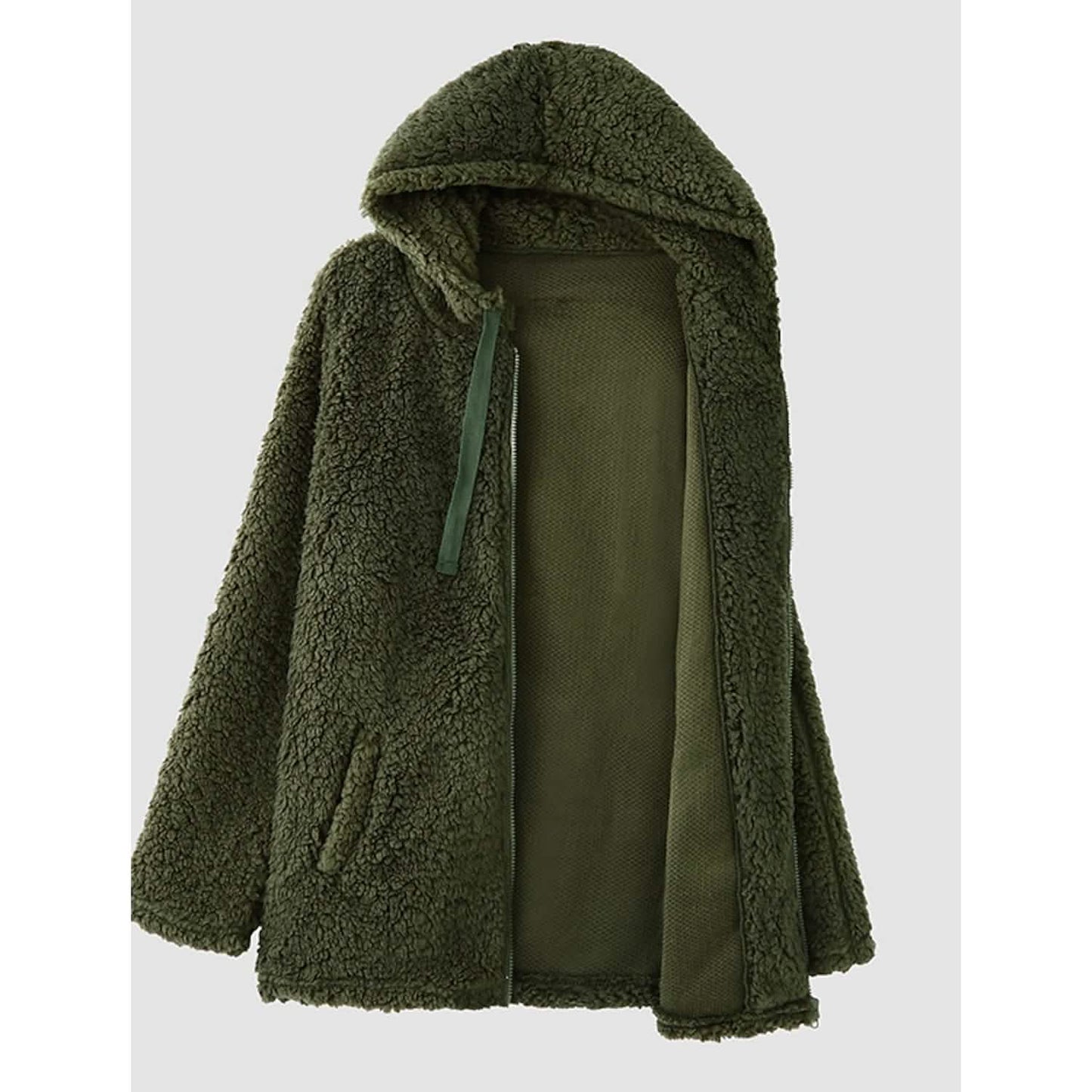 Damen Hoodie-Mantel in großen Größen, Langarm