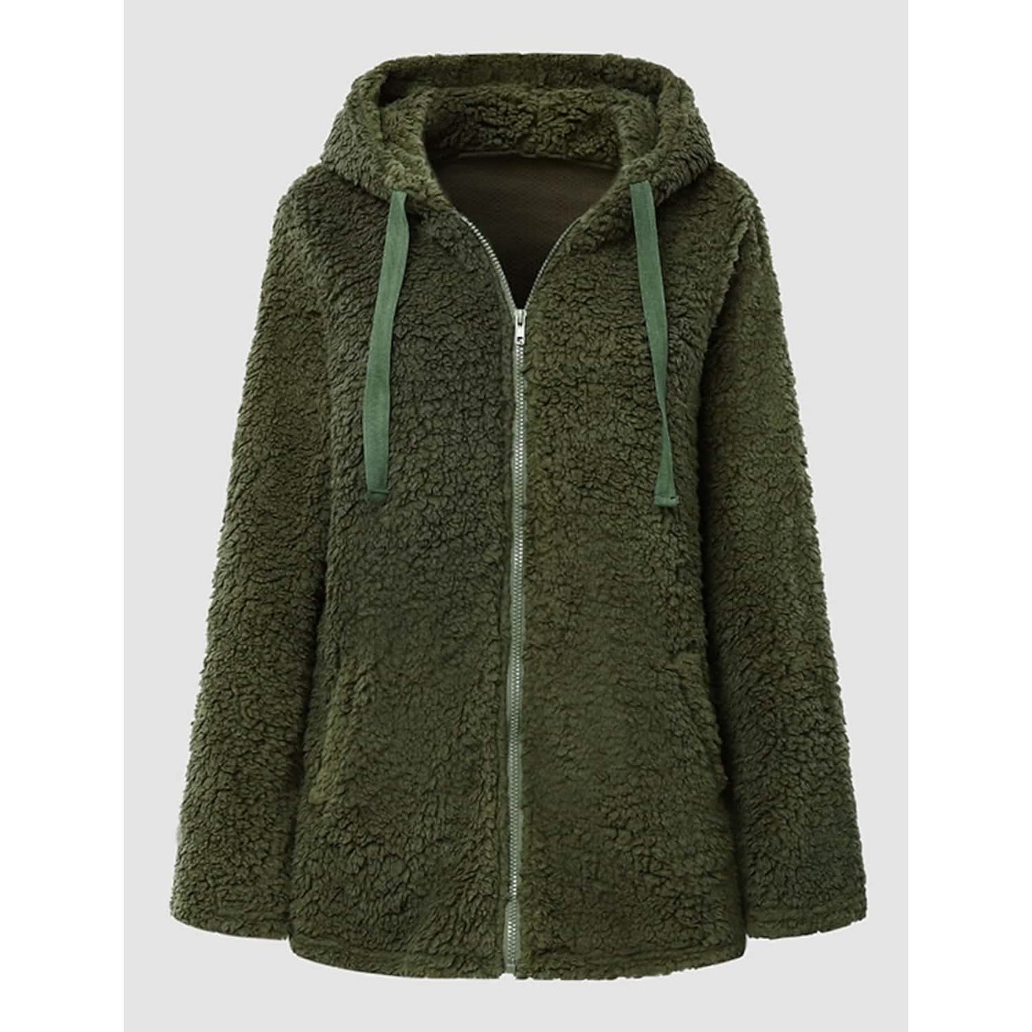 Damen Hoodie-Mantel in großen Größen, Langarm