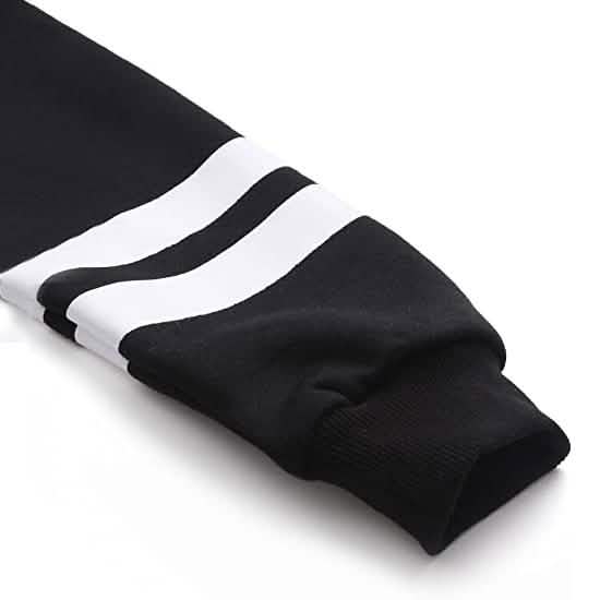 Damen Pullover Fleece Kapuzenpulli mit überschnittenen Schultern und Streifen